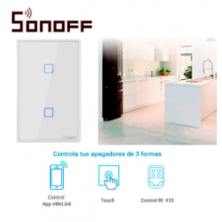 Apagador de pared touch ON/OFF Sonoff T2US2C smart...